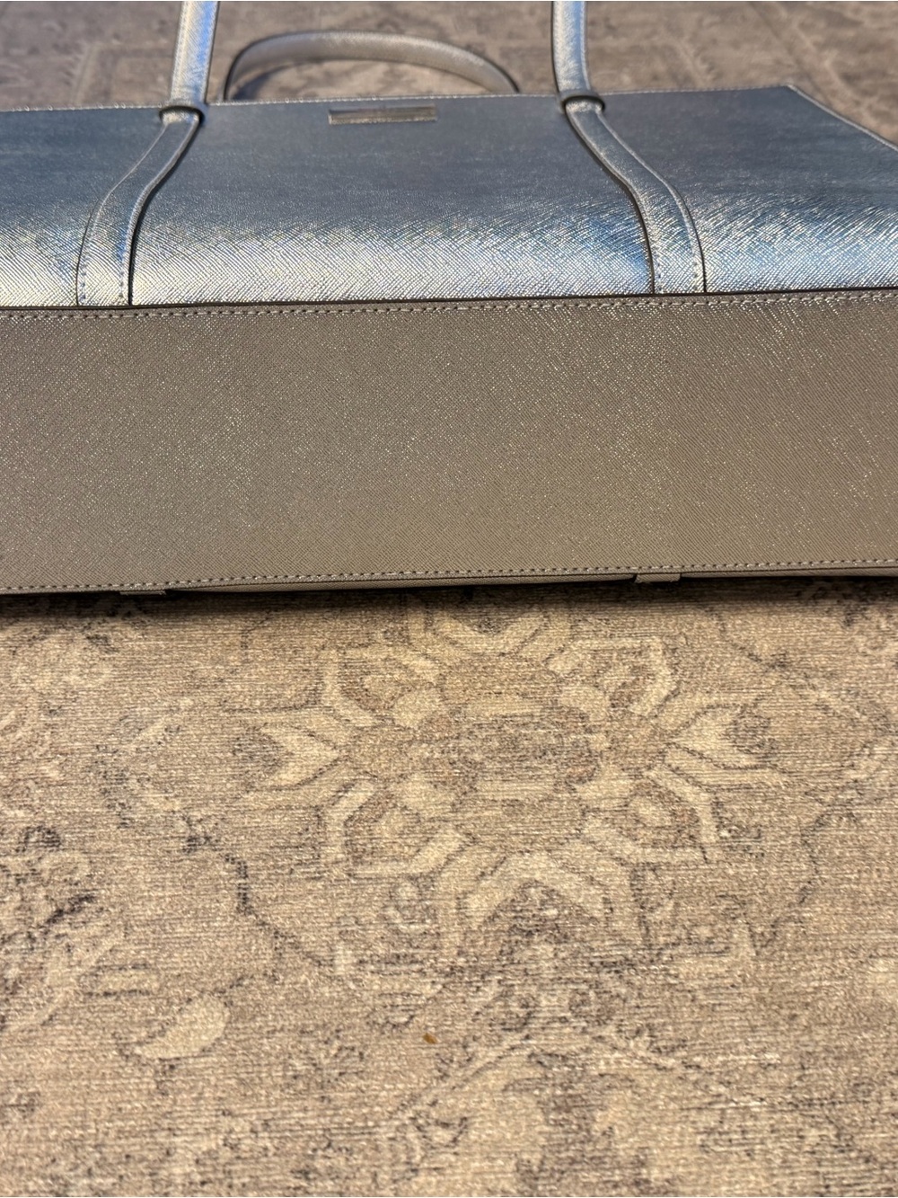 kate spade Metallic Silver Saffiano Tote - Picture 2 of 4